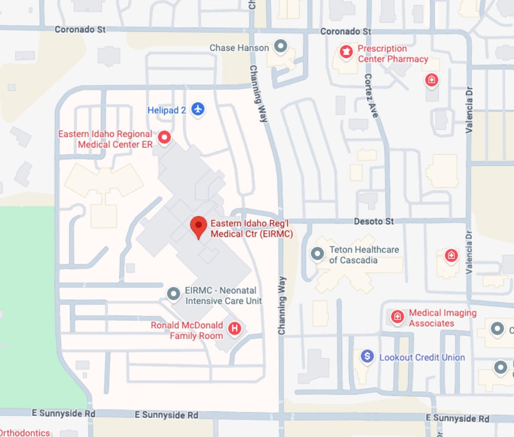 Google maps of the Family Room at EIRMC.