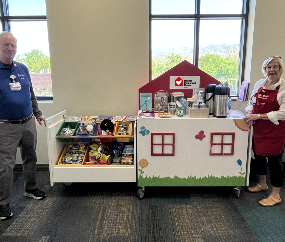 Volunteers at St. Luke's with the Hospitality Cart.
